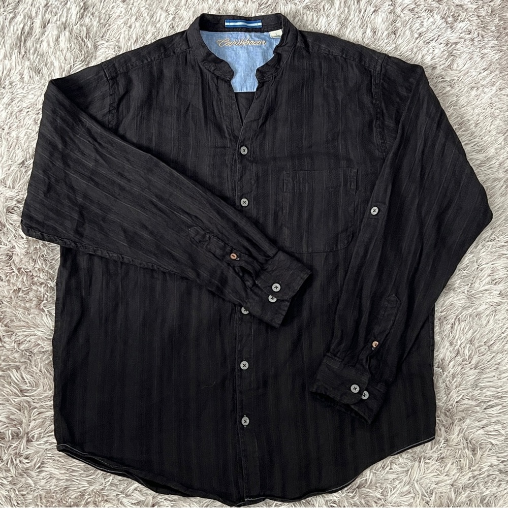 Caribbean Linen Rayon Blend Top Mens L